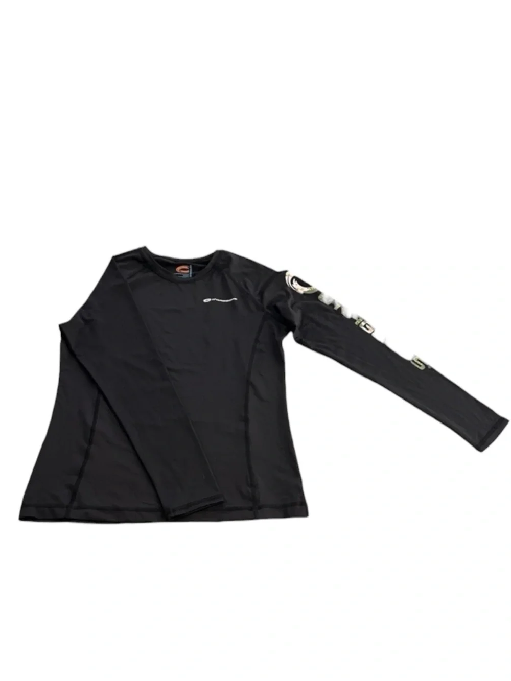 O’Rageous Black Long Sleeve Rash Guard Swim Top UPF Surf Shirt Large